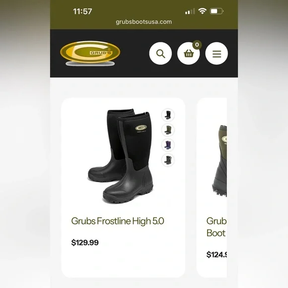 Men’s Grubs mud rain work boots black sz 10 or women’s sz 11 frost line 5.0 - Picture 12 of 12